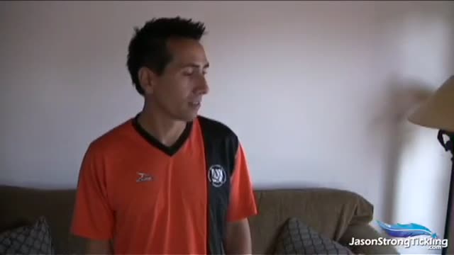 Tickled soccer player