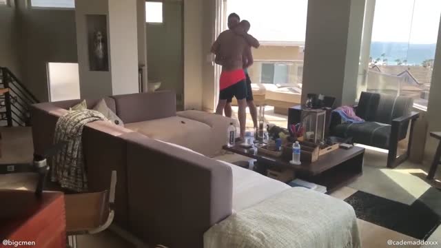 Two big white dicks on ripped bodies