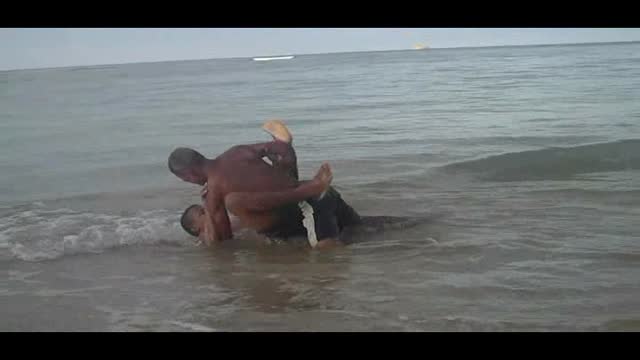 Black guys hot beach wrestling