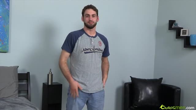 Cute bearded guy cums