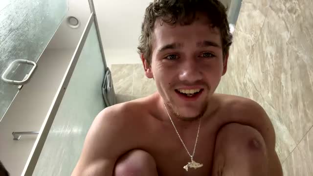 Skinny Guy Taking Shower