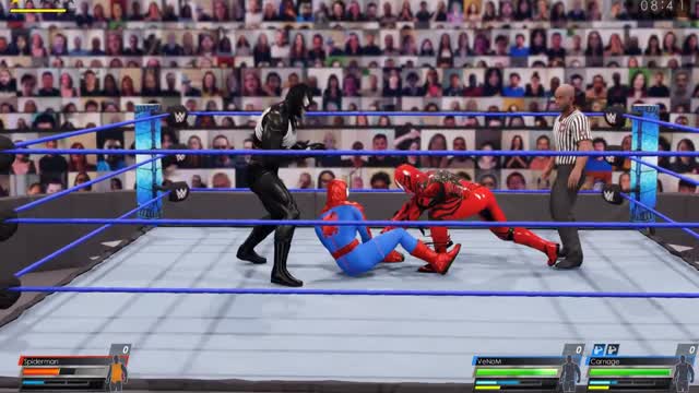 Wrestling Domination - Spiderman dominated by Venom and Carnage