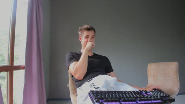 Young man showing big dick