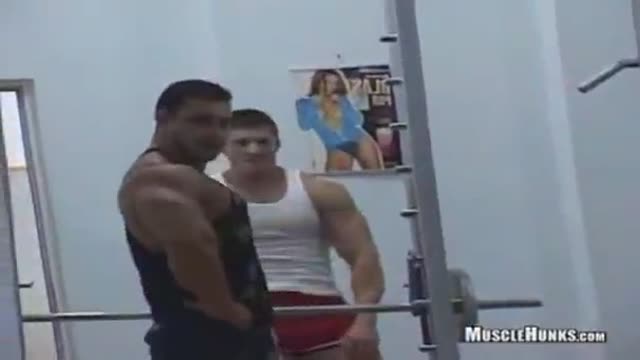 Bodybuilder Wrestling and jerk off