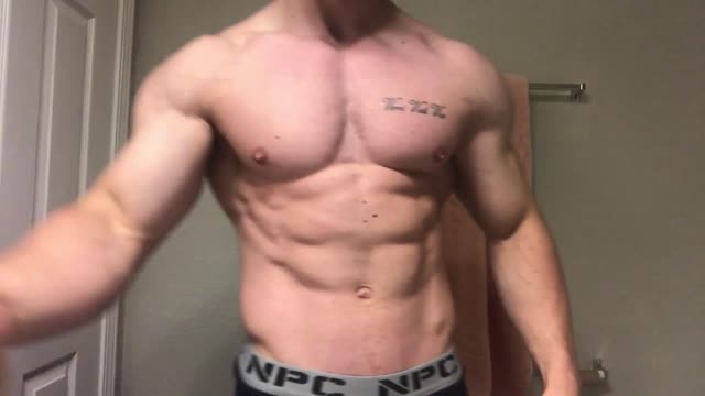 Muscle man flexing