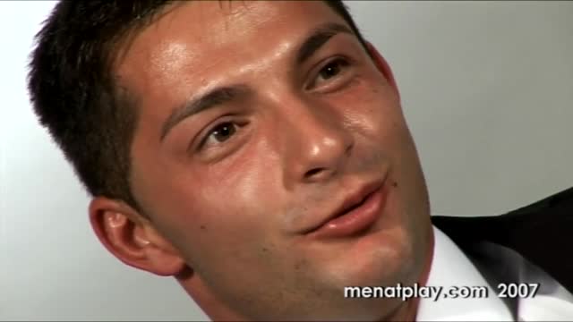 Young suit muscle hunk