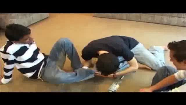 Three hot skater twinks play Spin the Bottle