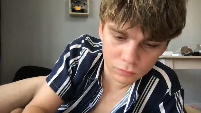 Young Russian Guy Stroking His Uncut Cock on Cam
