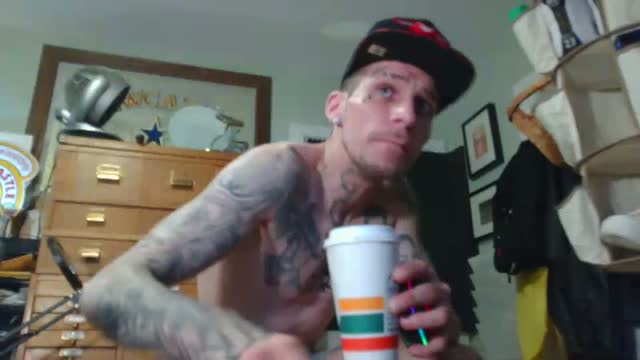 Tattooed California Guy Jerking-off and Cumming