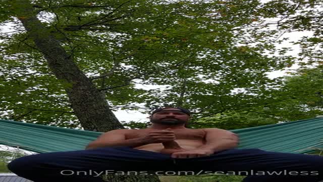 Sean showing off on a hammock