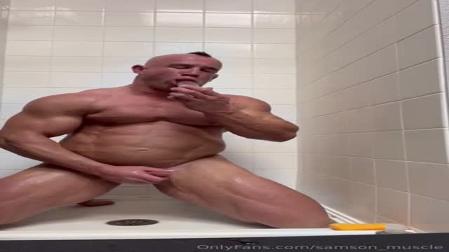 Straight bodybuilder dildo