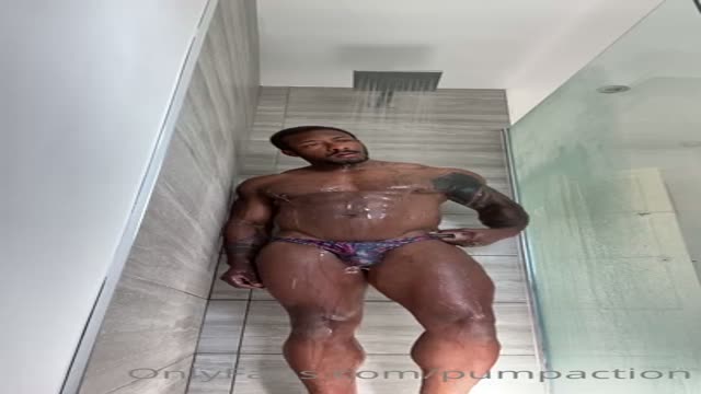 Guy showers