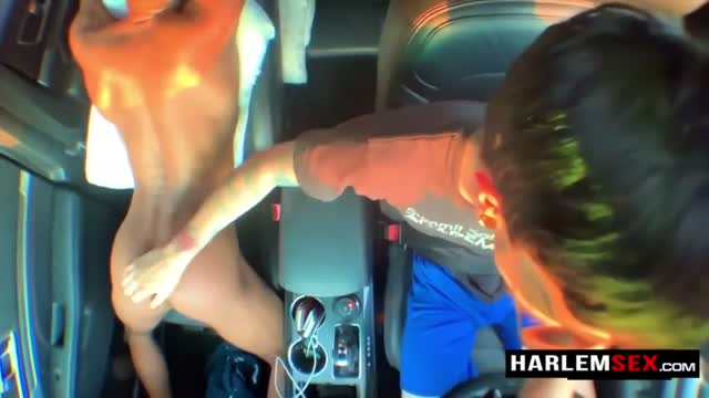 Bareback fucking in the car,