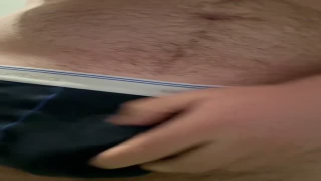 Bear touching his ass and rubbing his dick