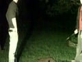 Guy has peach hit off his arse with golf club