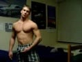 hot jock jerks off in his room