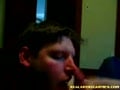 Homemade video of a cute young guy worshipping cock & balls...
