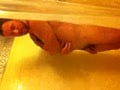 JO in shower infront of window