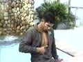Solo hunk jerks off pool side