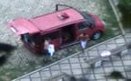 two guys change clothes outside
