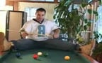 Straight stud jerks on pool table p1