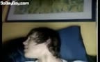 Twink talks to mate while wanking