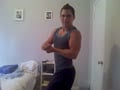 Young bodybuilder flexing