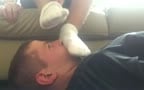 Sweaty Feet on Slaves Face