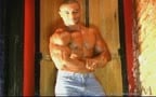 Muscle stud flexes and plays with himself