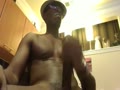 Hot black guy solo jerk & cum