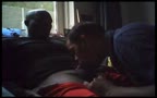 Surinamese guy giving a Curaçao guy a blowjob - Interracial