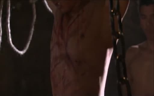Shirtless hunk tortured in prison