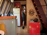   Adam bones Chase at the cabin