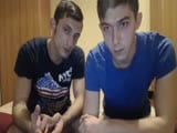 Couple playing on webcam
