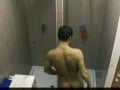 Man showers