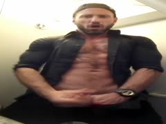 bearded guy wanking