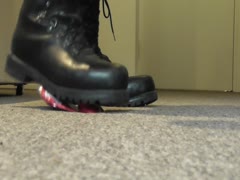 Army Boot Worship with Red Toed Black Socks