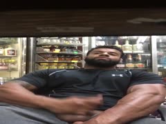 Beautiful black man rubs one out 