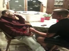 straight boyfriend gave in for a gay blowjob