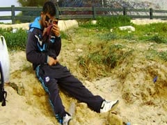 at the beack