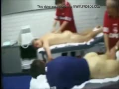 My Perfect Job  massaging a straight Footballer's legs and butt