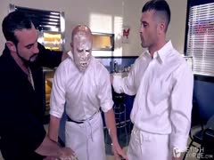 Threesome in the kitchen