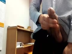 Hot Dude Cummming at work