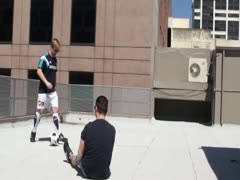 Being Photographed as a footballer jerking off