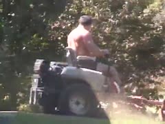 x mowing lawn