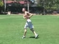 three young lads have fun after football game