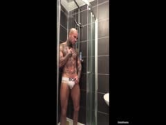 Tattooed Muscle stud showers