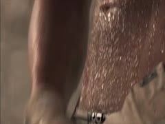 Rusty jerks off in the shower