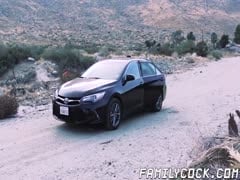 Bearded   fucks his boy bareback in the back of a car
