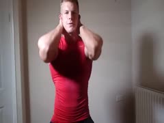 British bodybuilder strips off and wanks